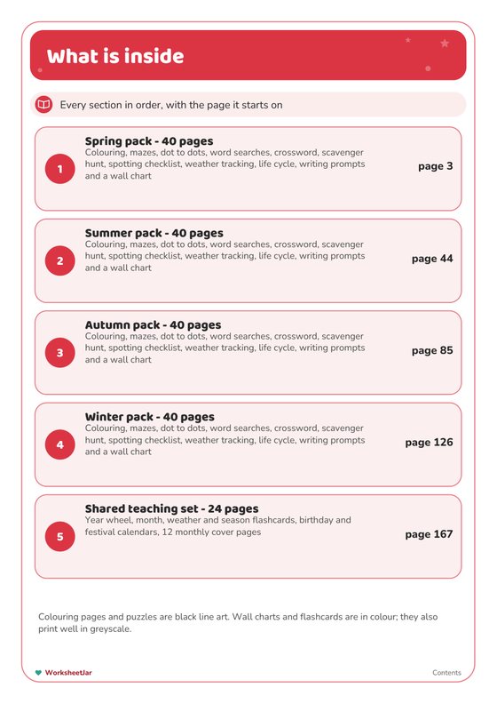 Four Seasons Activity Bundle - inside page 1