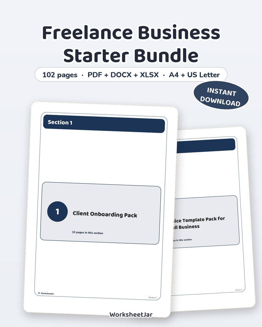 Freelance Business Starter Bundle | 102 Pages, 8 Packs - printable career & business templates PDF, page preview