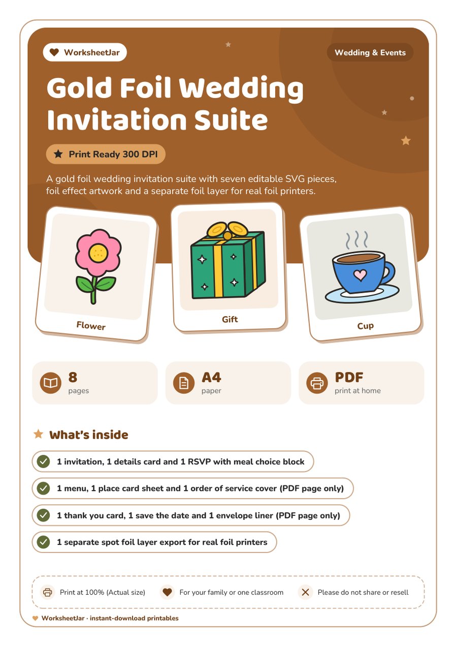 Gold Foil Wedding Invitation Suite - cover