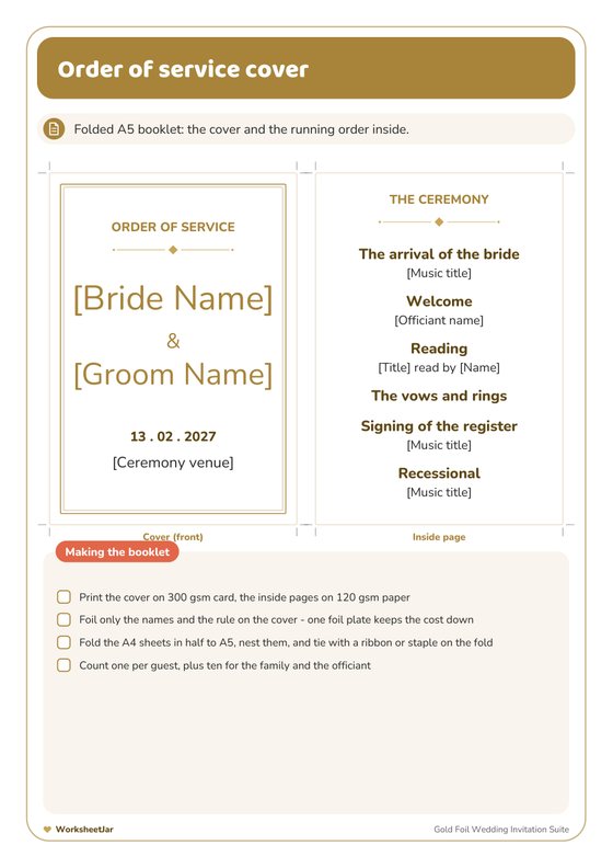 Gold Foil Wedding Invitation Suite - inside page 3