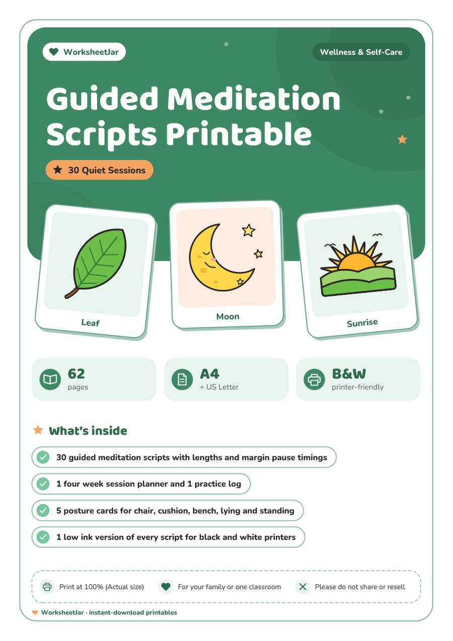 Guided Meditation Scripts Printable - cover