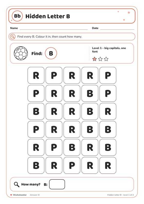 Hidden Letter Find and Colour Sheets - inside page 2