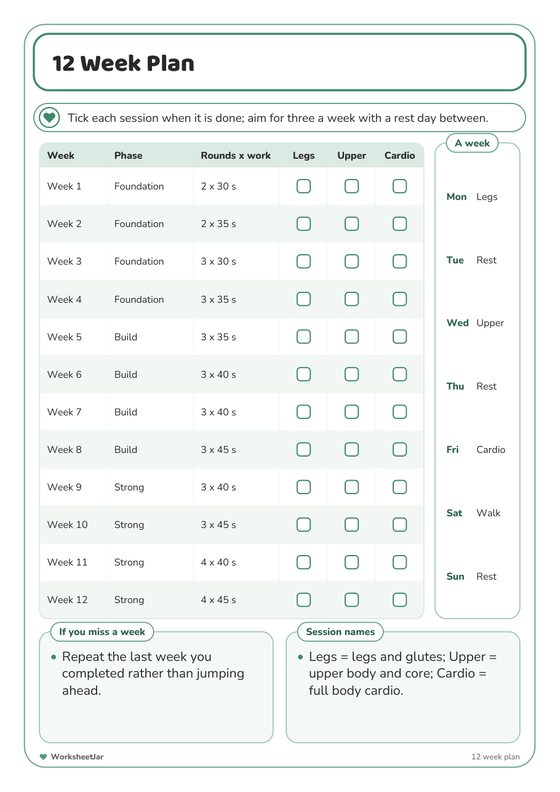 Home Workout Plans - inside page 2