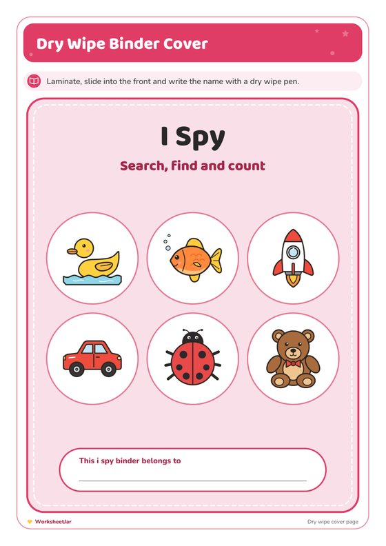 I Spy Printable Sheets for Toddlers - inside page 1
