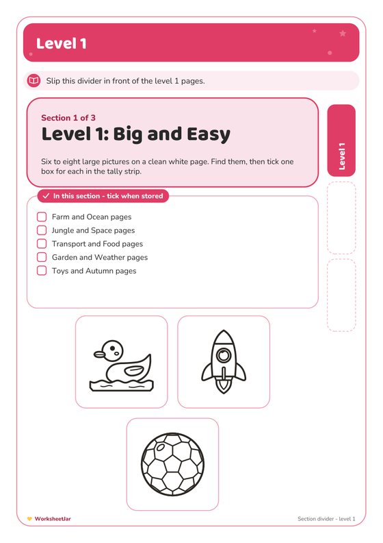 I Spy Printable Sheets for Toddlers - inside page 2