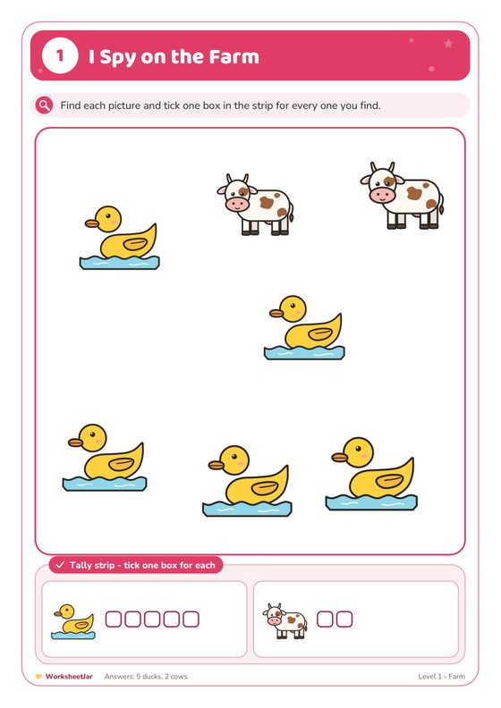 I Spy Printable Sheets for Toddlers - inside page 3