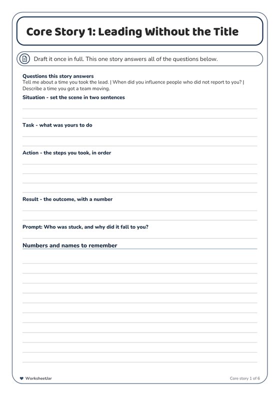 Interview Preparation Workbook - inside page 2