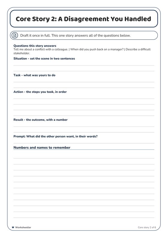 Interview Preparation Workbook - inside page 3