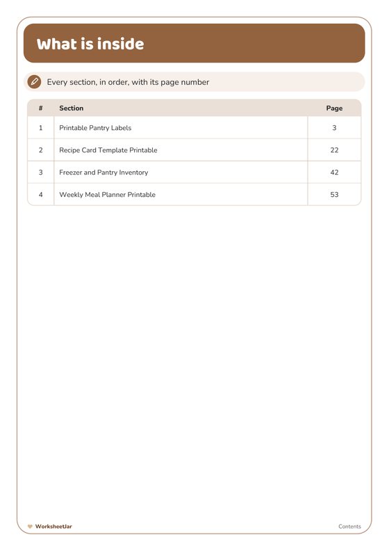 Kitchen Organisation Bundle - inside page 1