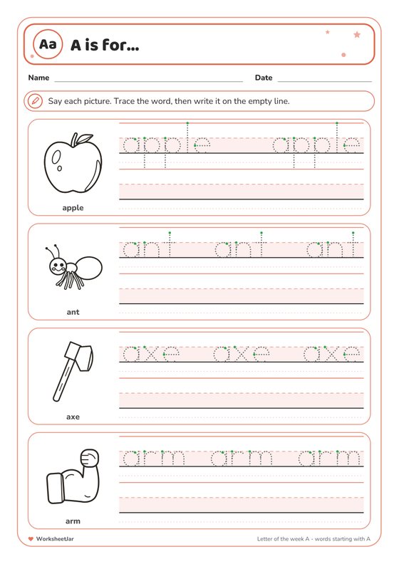 Letter of the Week: A - inside page 2