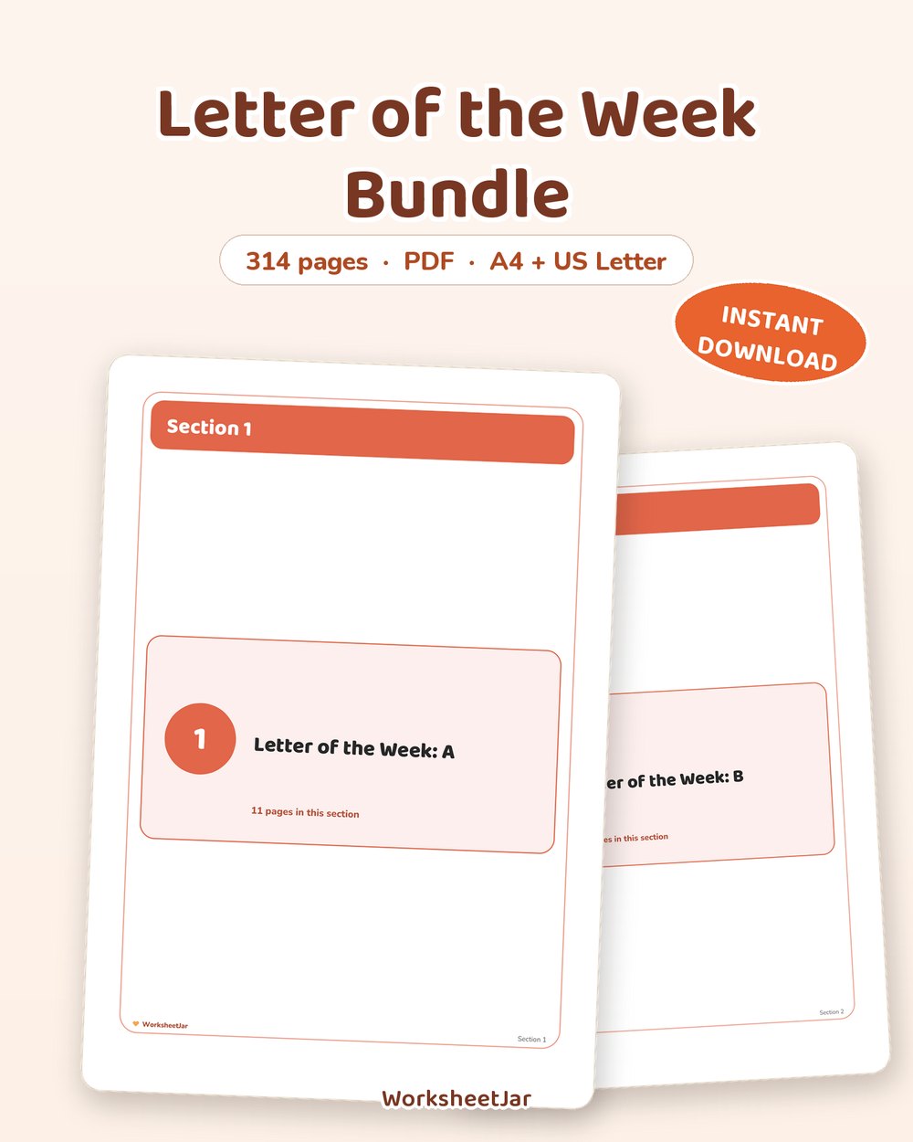 Letter of the Week Bundle | 26 Weeks of Alphabet Lessons - printable alphabet & phonics PDF, page preview