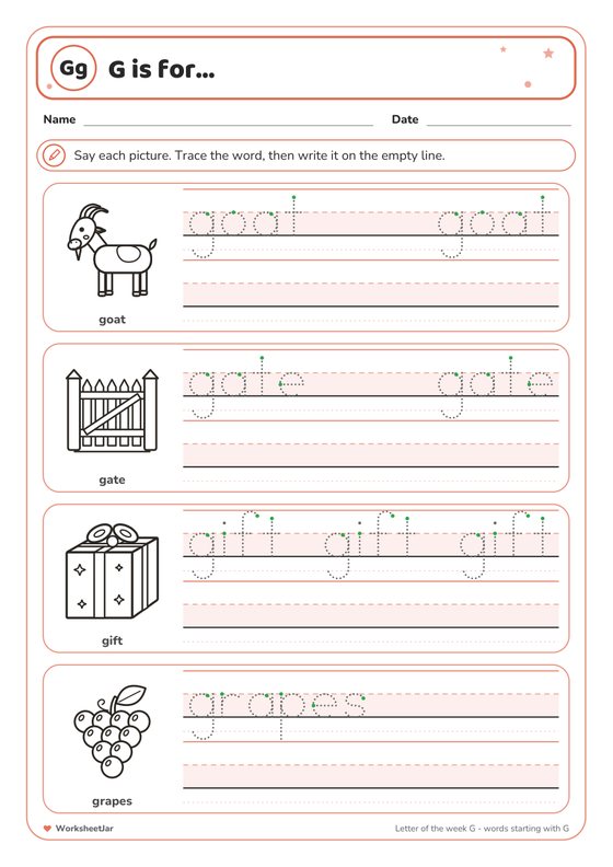 Letter of the Week: G - inside page 2