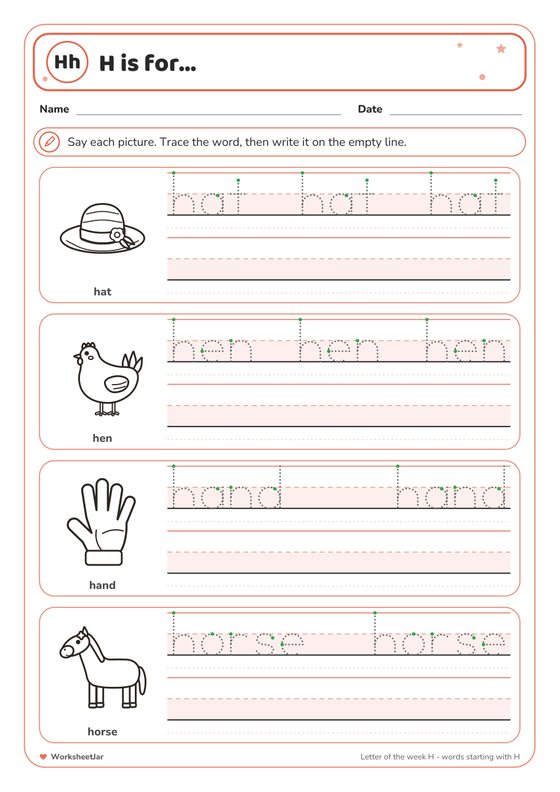 Letter of the Week: H - inside page 2