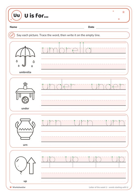 Letter of the Week: U - inside page 2