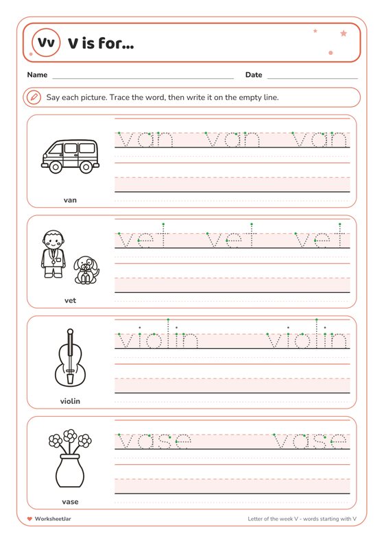 Letter of the Week: V - inside page 2
