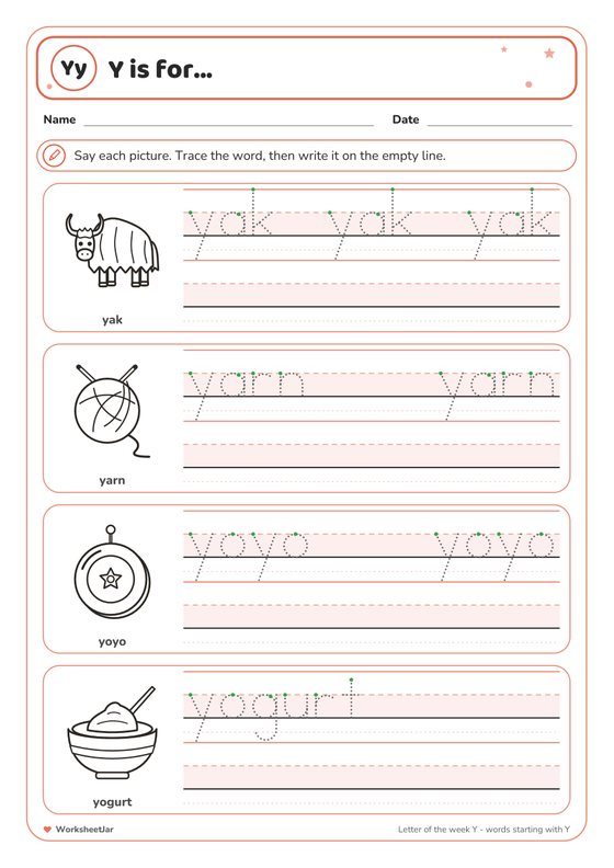 Letter of the Week: Y - inside page 2