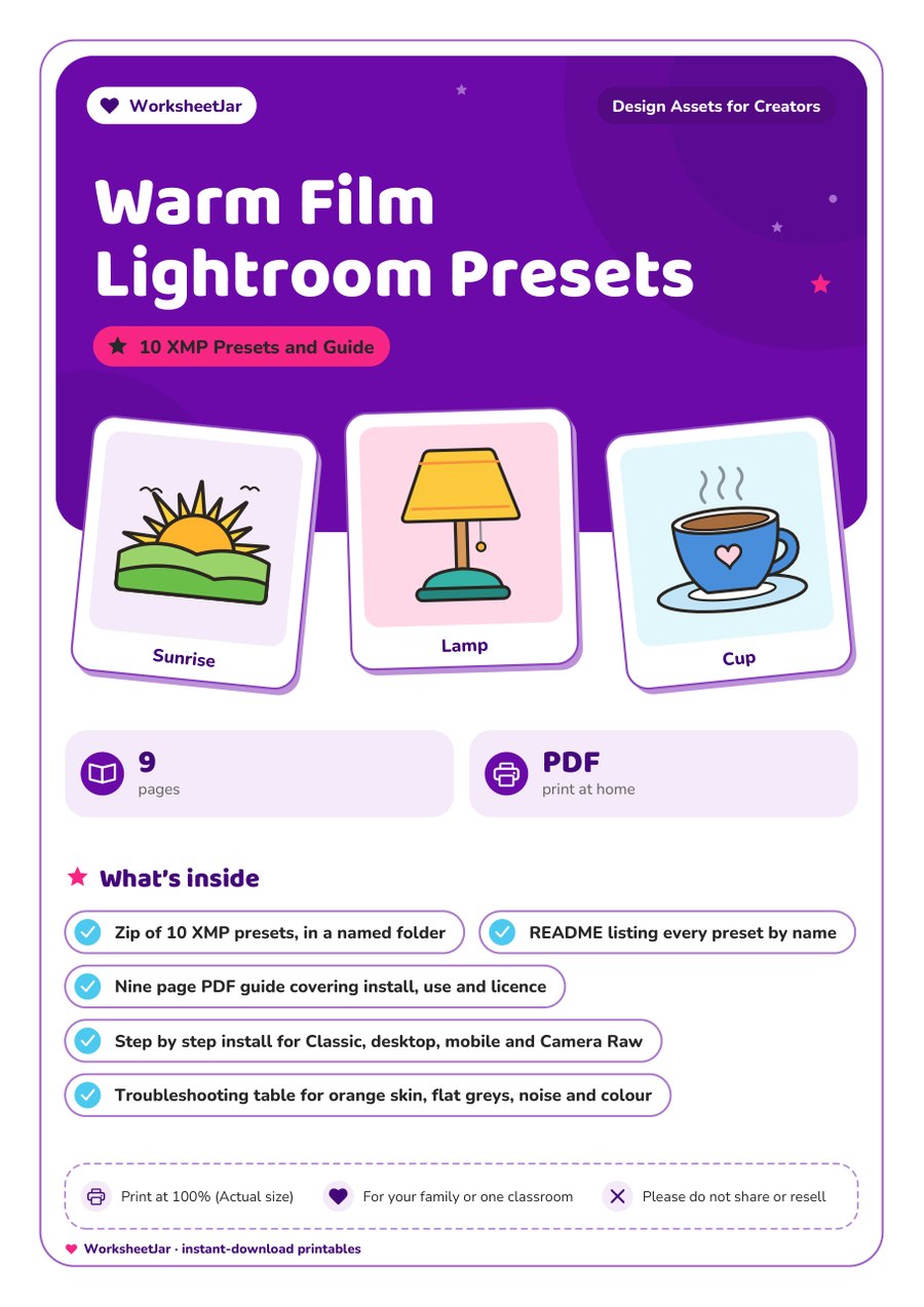 Warm Film Lightroom Presets - cover