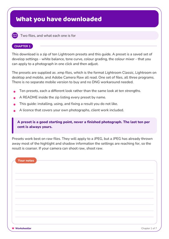 Warm Film Lightroom Presets - inside page 2