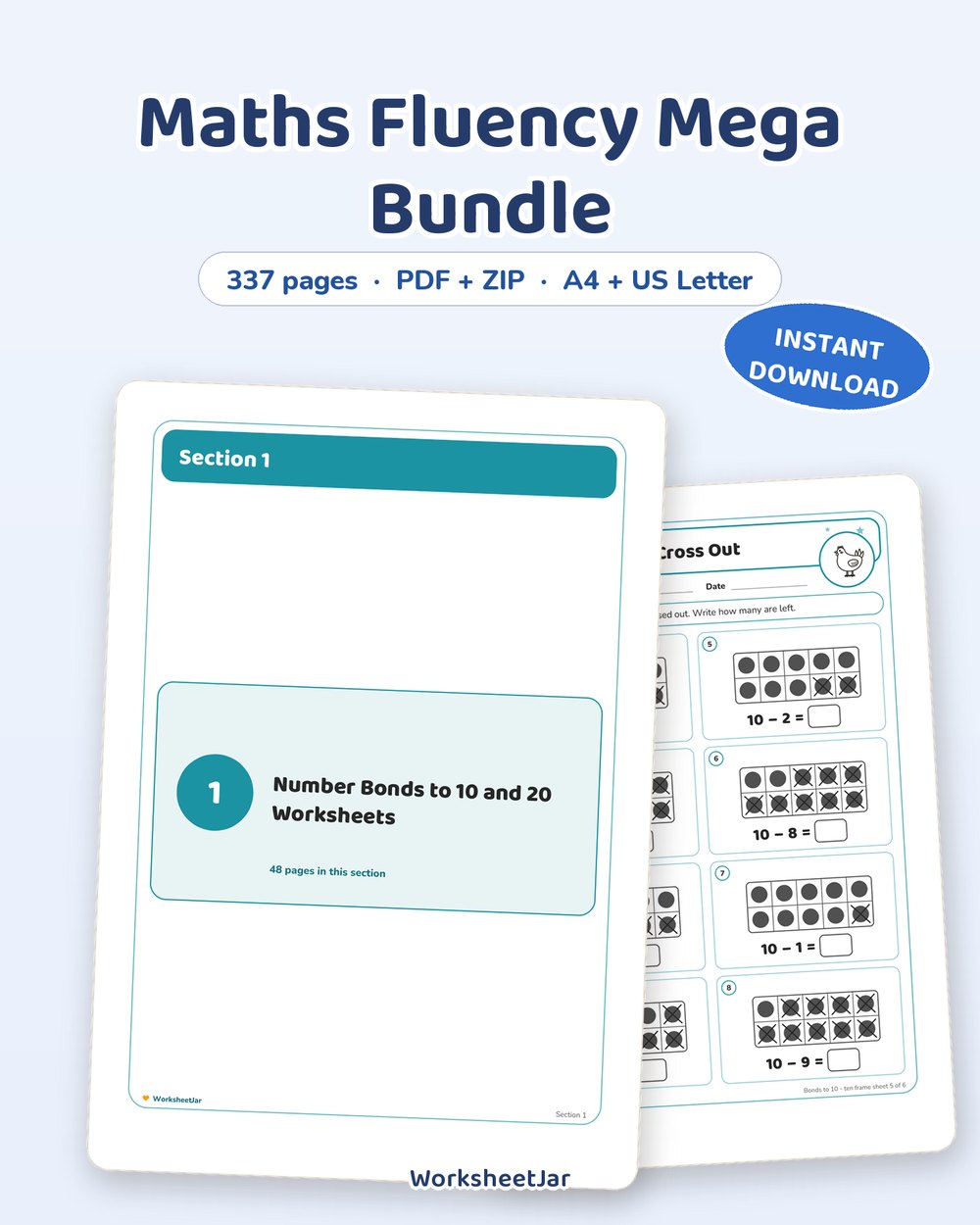 Maths Fluency Mega Bundle | 337 Pages, Years 1 to 3 - printable numbers & math PDF, page preview