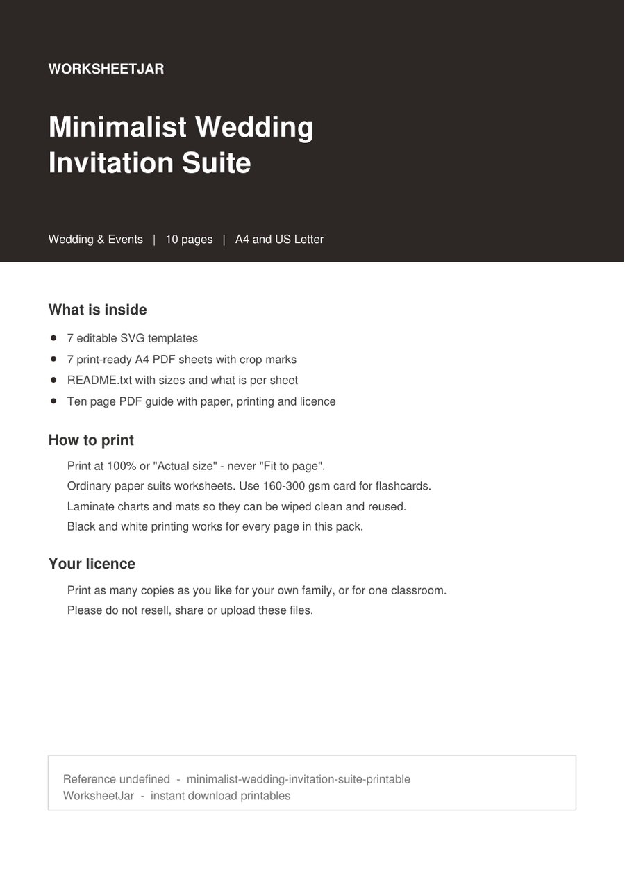 Minimalist Wedding Invitation Suite - cover