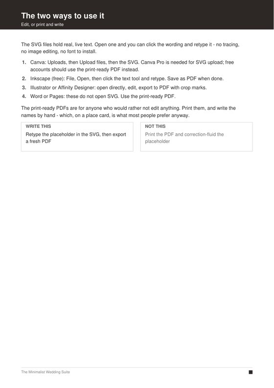 Minimalist Wedding Invitation Suite - inside page 3