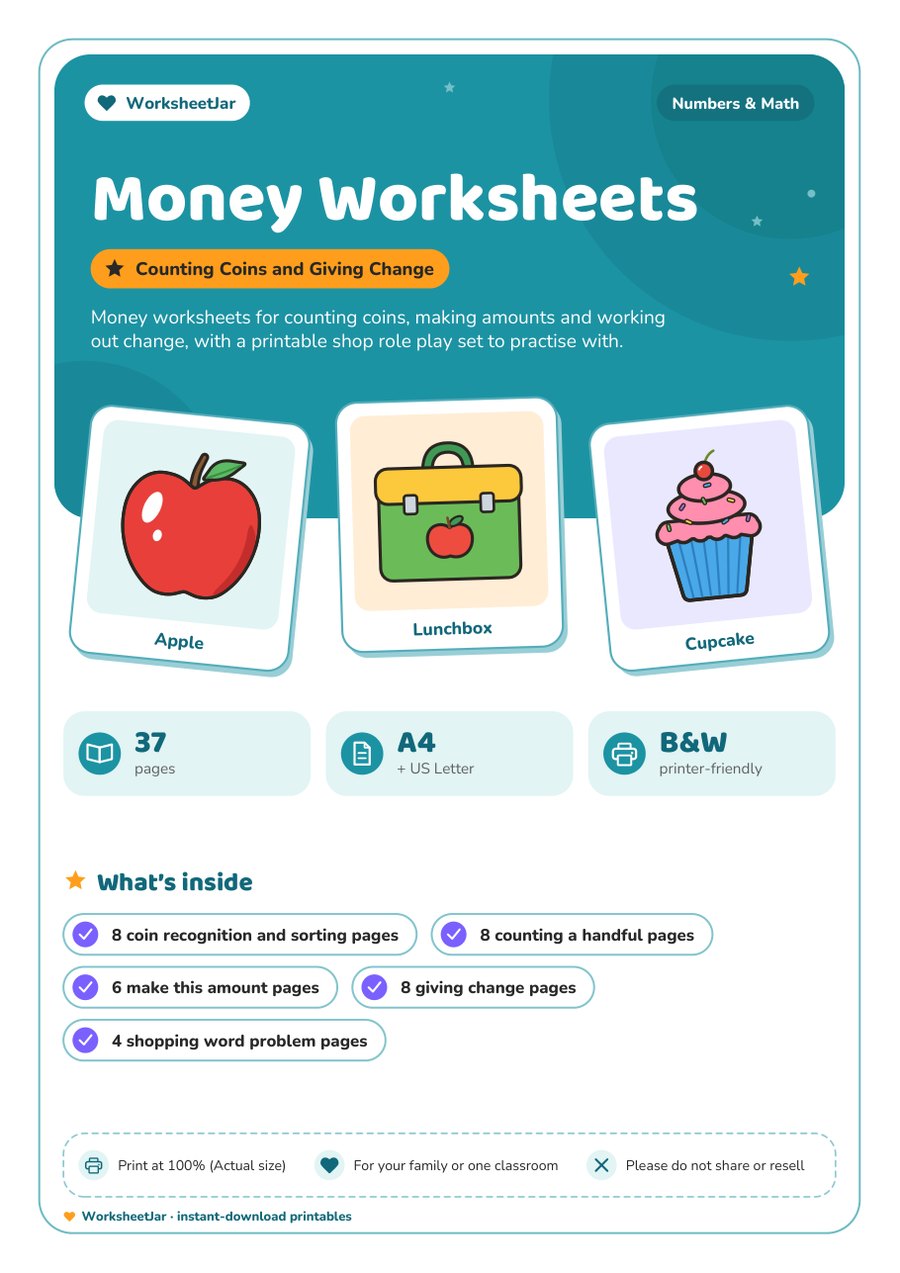 Money Worksheets - cover