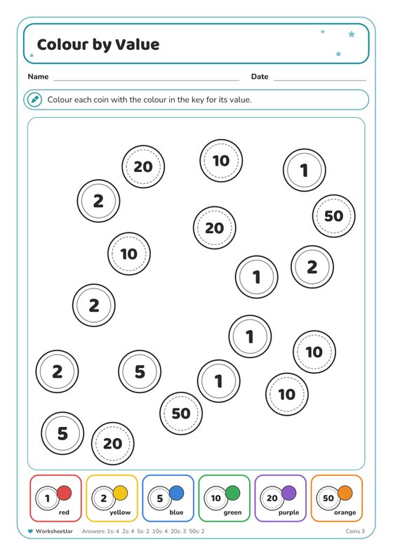Money Worksheets - inside page 3