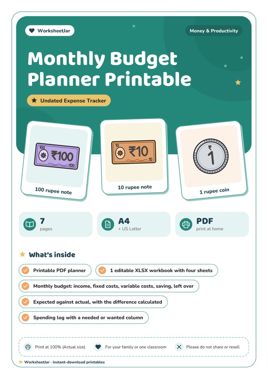Monthly Budget Planner Printable - cover