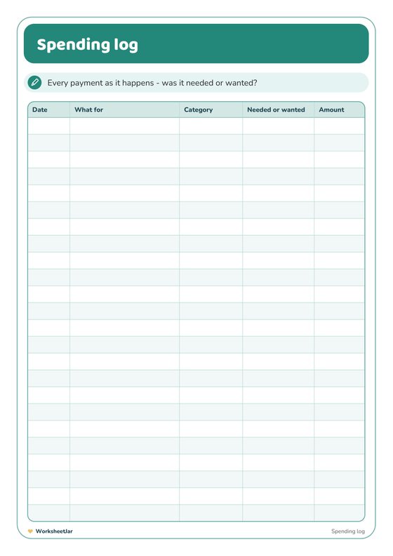 Monthly Budget Planner Printable - inside page 2