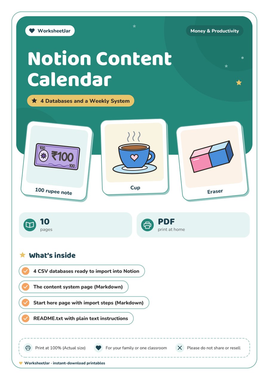 Notion Content Calendar - cover