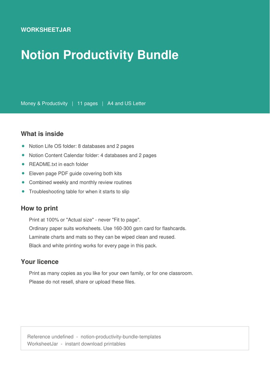 Notion Productivity Bundle - cover