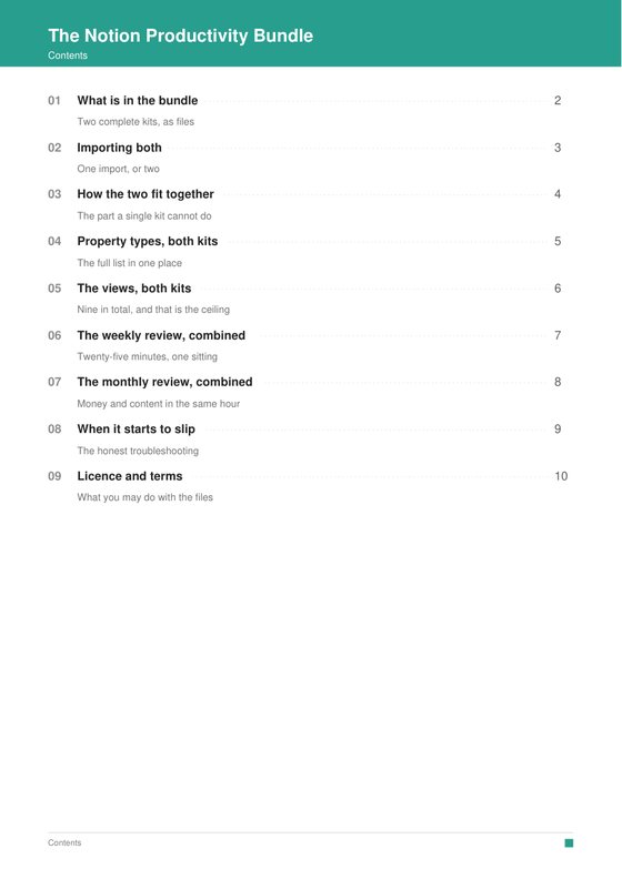 Notion Productivity Bundle - inside page 1