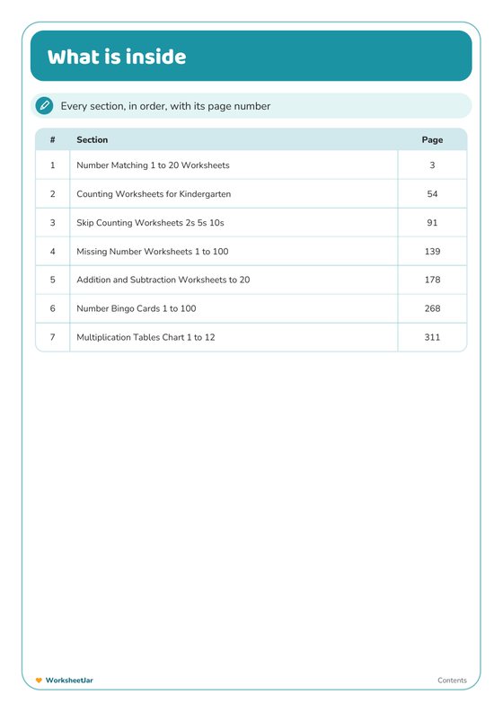 Numbers and Math Mega Bundle - inside page 1