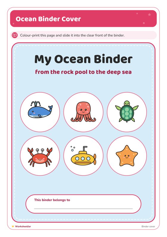 Ocean Theme Busy Binder - inside page 1