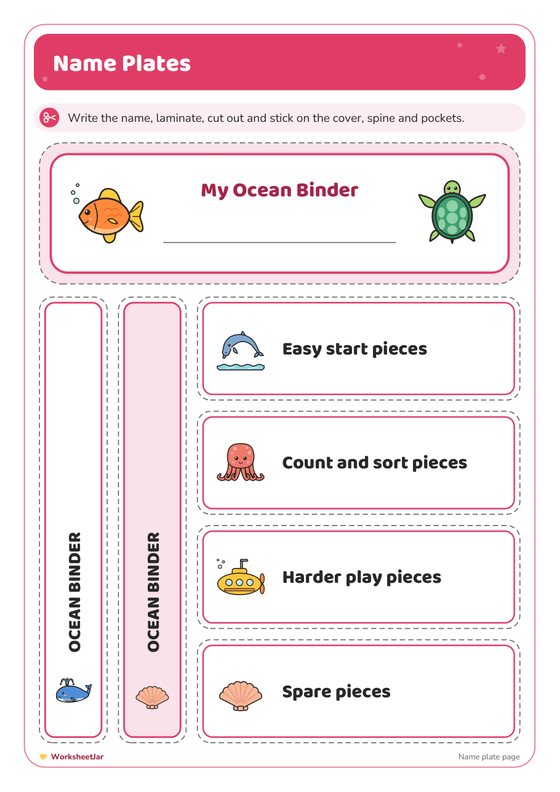Ocean Theme Busy Binder - inside page 2