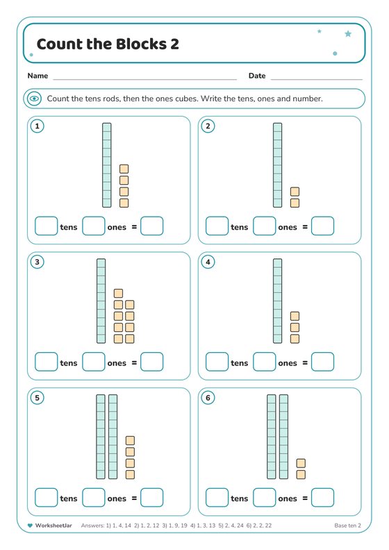Place Value Worksheets - inside page 2