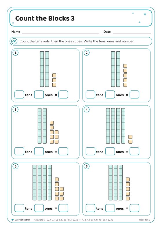 Place Value Worksheets - inside page 3