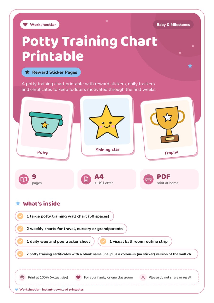 Potty Training Chart Printable - cover