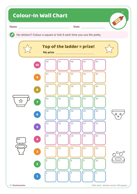 Potty Training Chart Printable - inside page 2