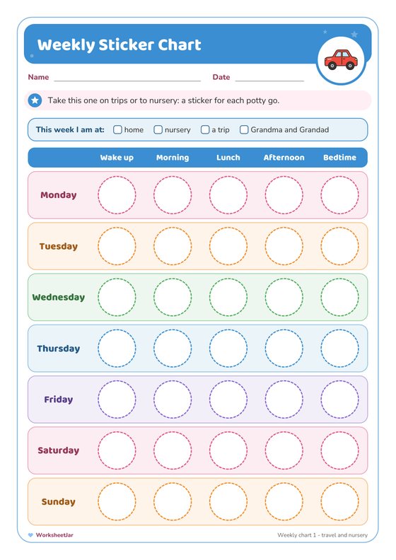 Potty Training Chart Printable - inside page 3