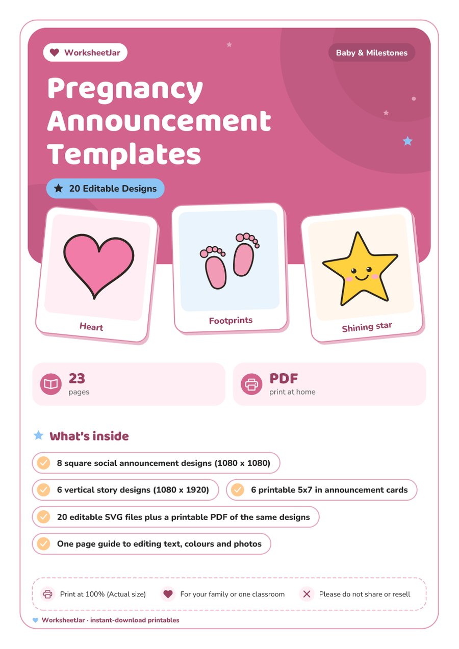 Pregnancy Announcement Templates - cover