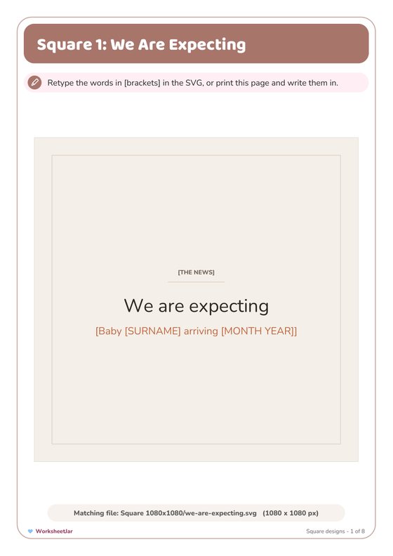 Pregnancy Announcement Templates - inside page 2