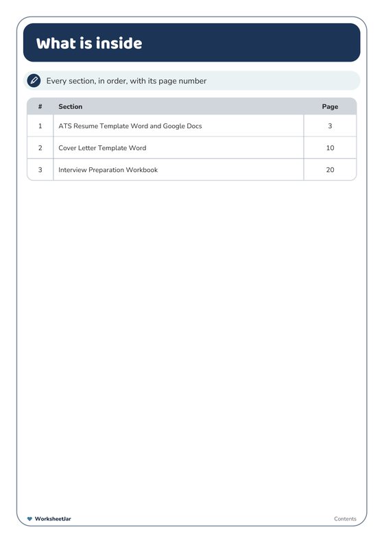 Resume and Cover Letter Bundle - inside page 1