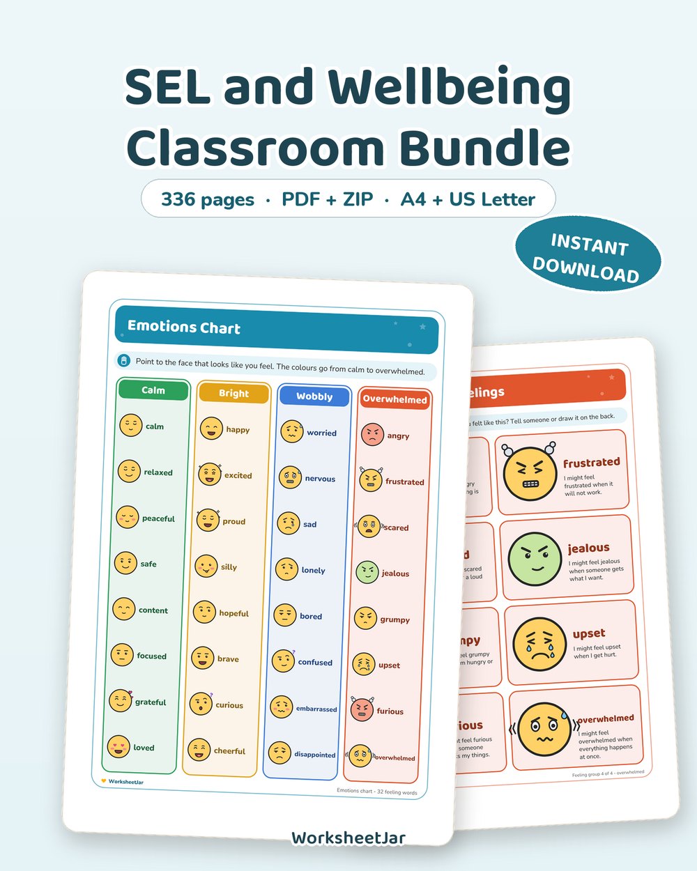 SEL and Wellbeing Classroom Bundle | 336 Pages - printable sel & stem cards PDF, page preview