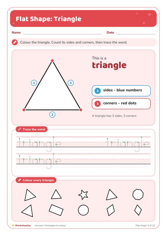 Shape Recognition Worksheets - inside page 3