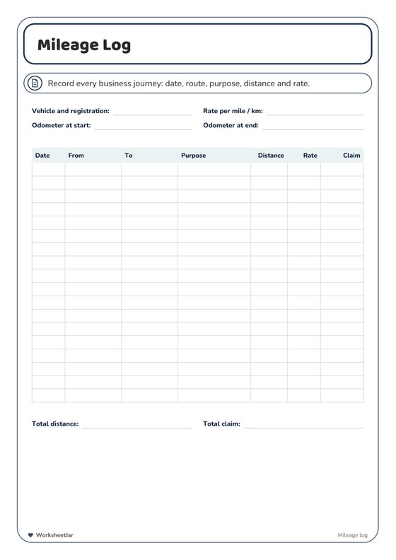 Expense and Timesheet Pack - inside page 3