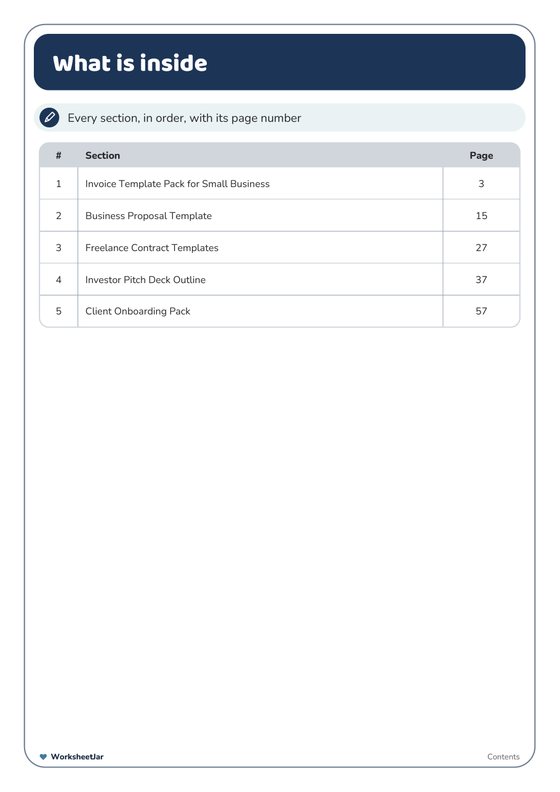 Small Business Template Bundle - inside page 1