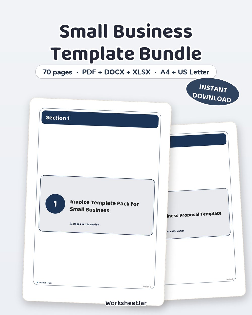 Small Business Template Bundle | Invoices to Pitch Decks - printable career & business templates PDF, page preview