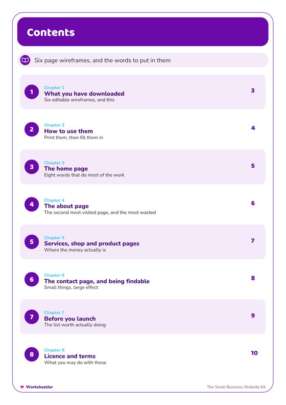 Small Business Website Kit - inside page 1