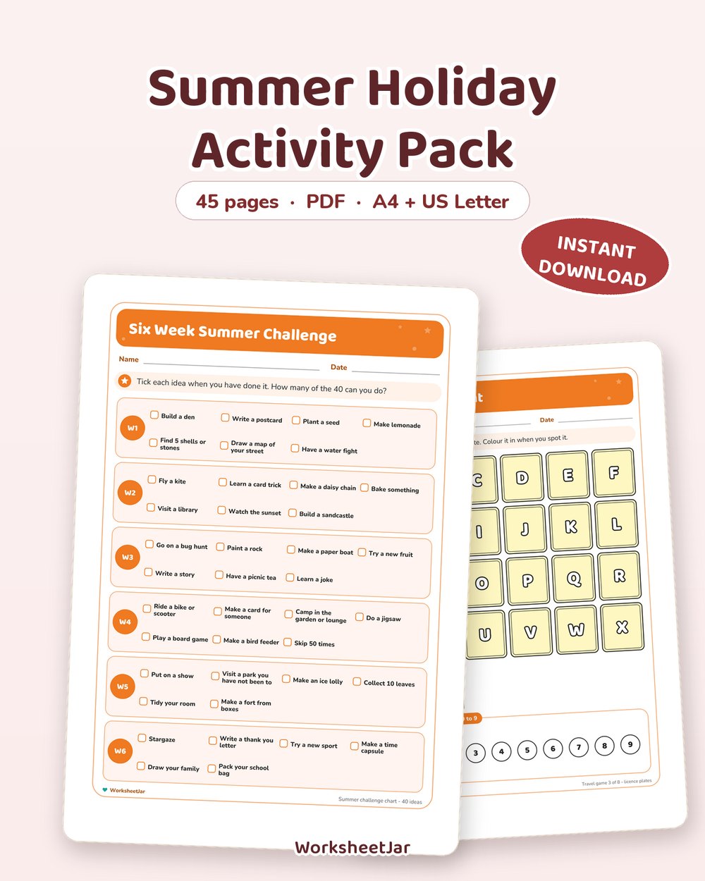 Summer Holiday Activity Pack | 44 Printable Pages - printable seasonal & holiday packs PDF, page preview
